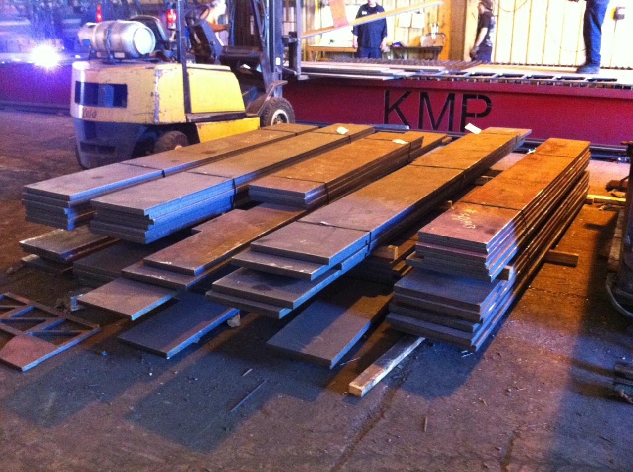 stacked cut sheet metal bars